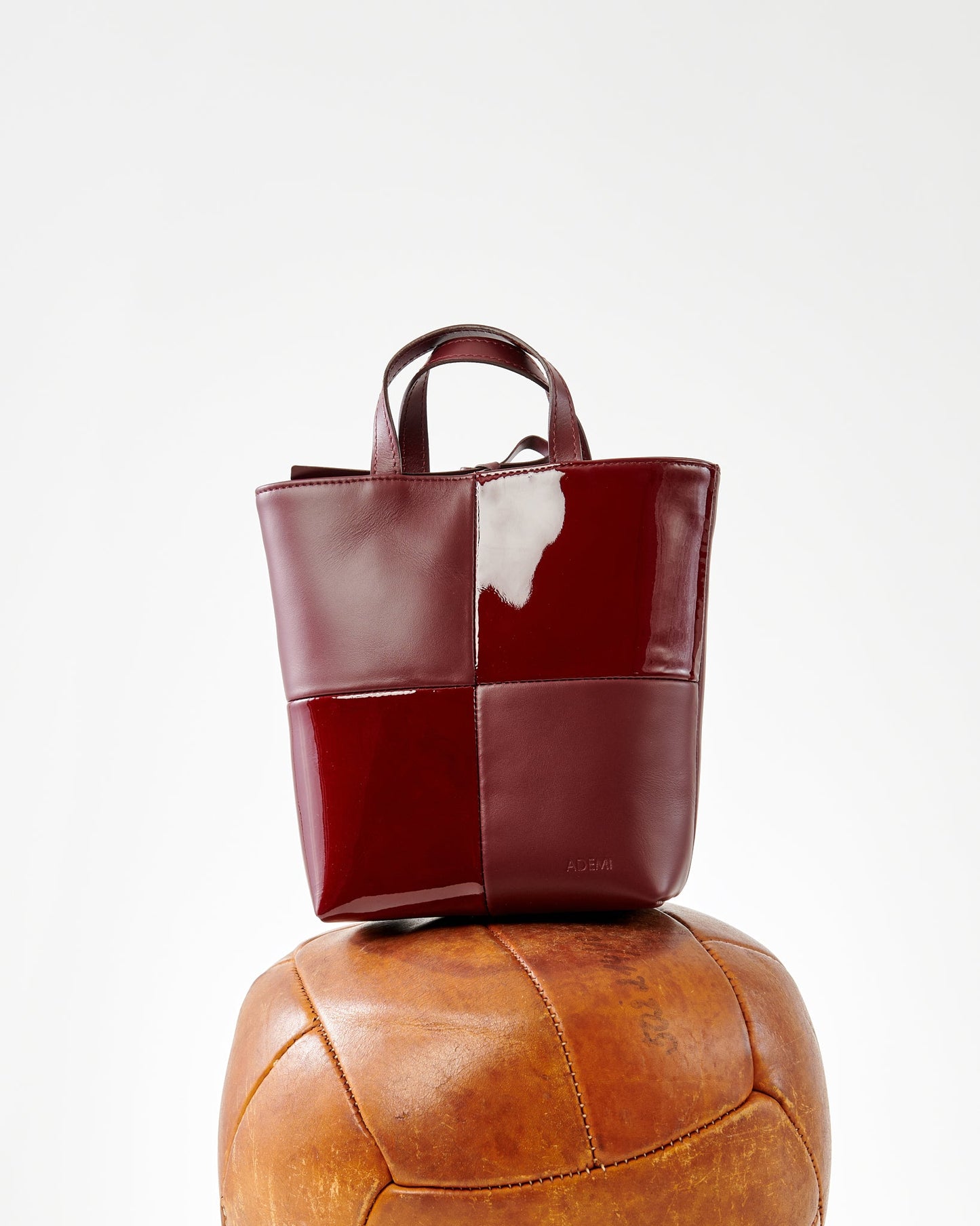 Mini Tennis tote - checked - checked wine