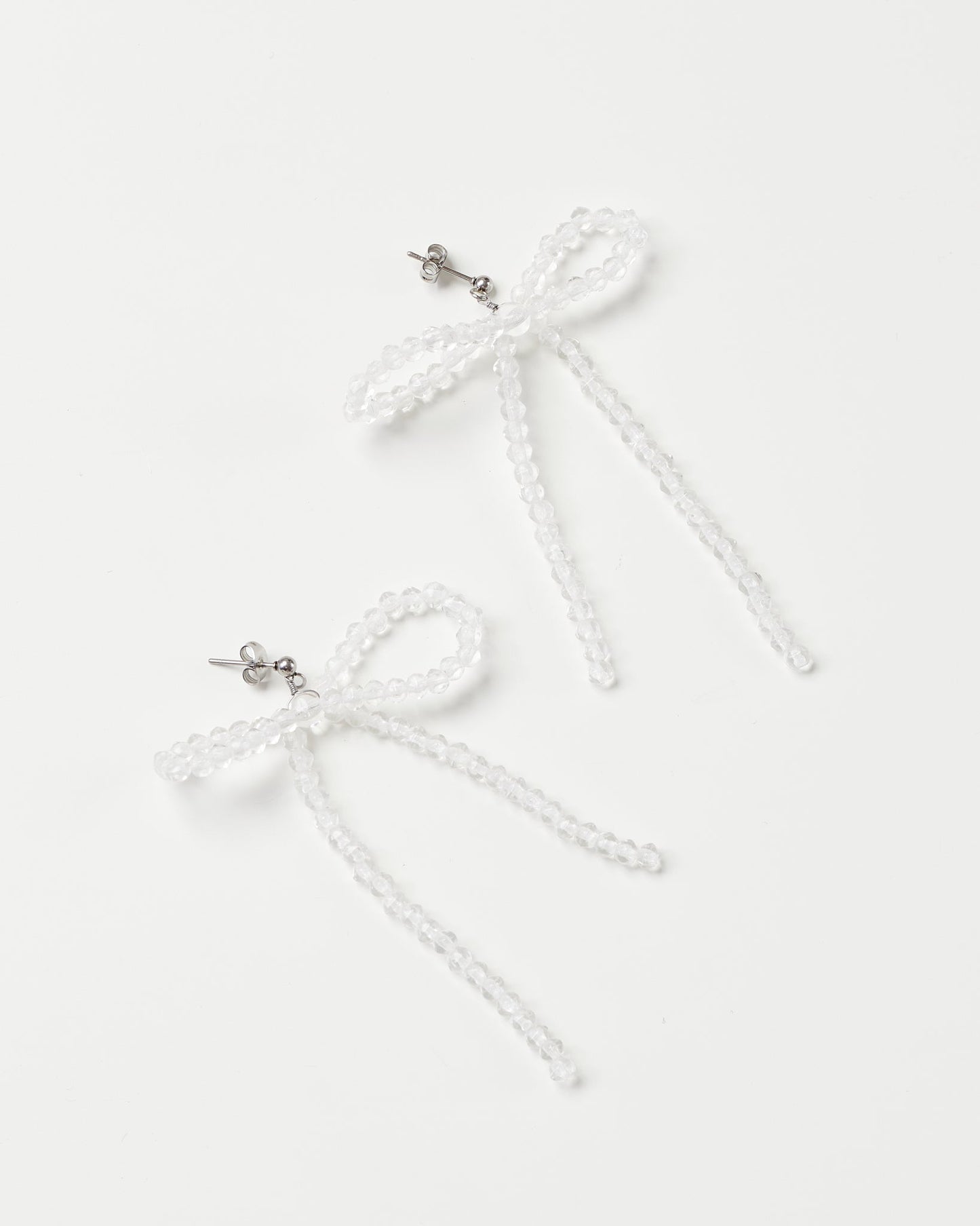 Bow earrings - big white