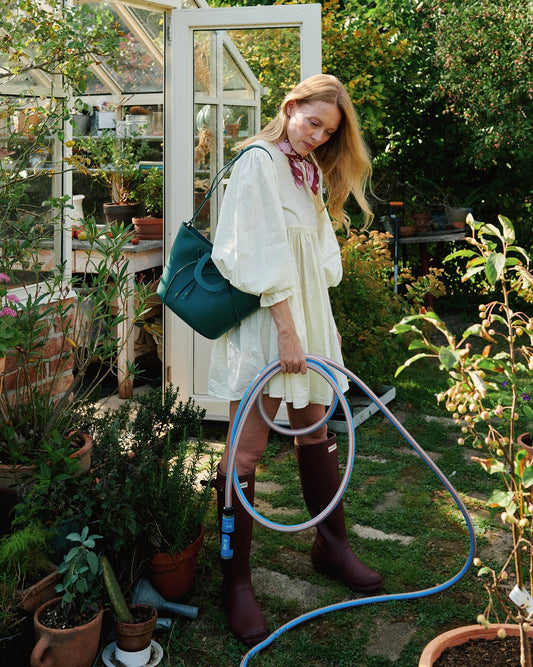 Basket bow bag - Bottle green