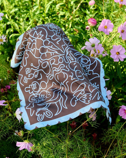 Hedvábný šátek Grounded - mint chocolate
