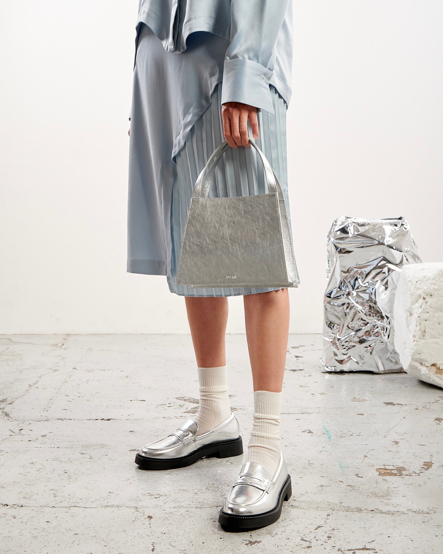 Open trape bag - silver