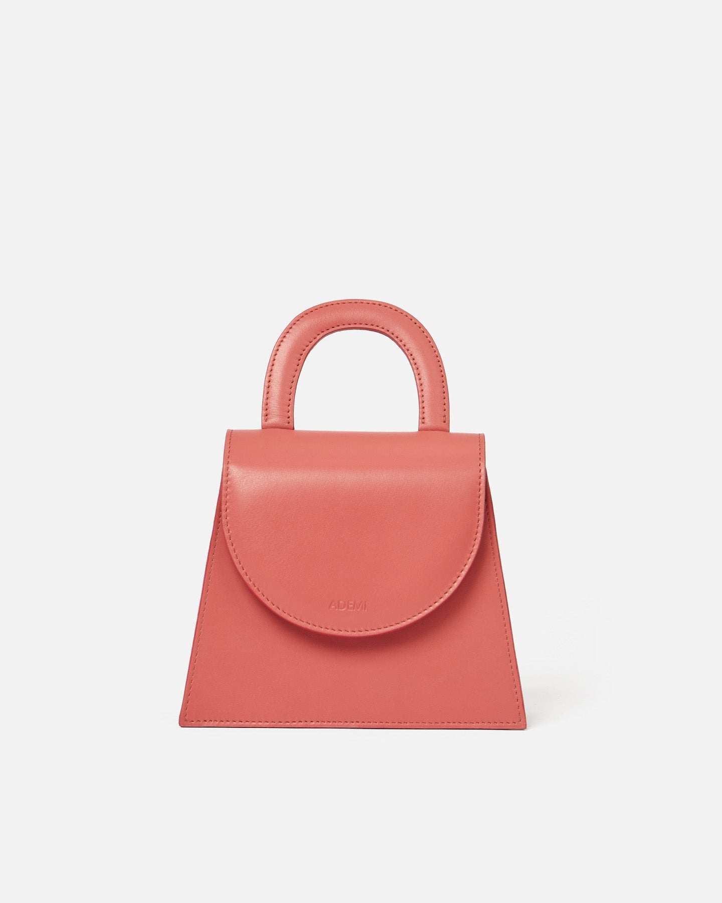 Leather handle bag - nectarine