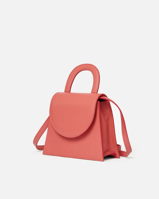 Leather handle bag - nectarine