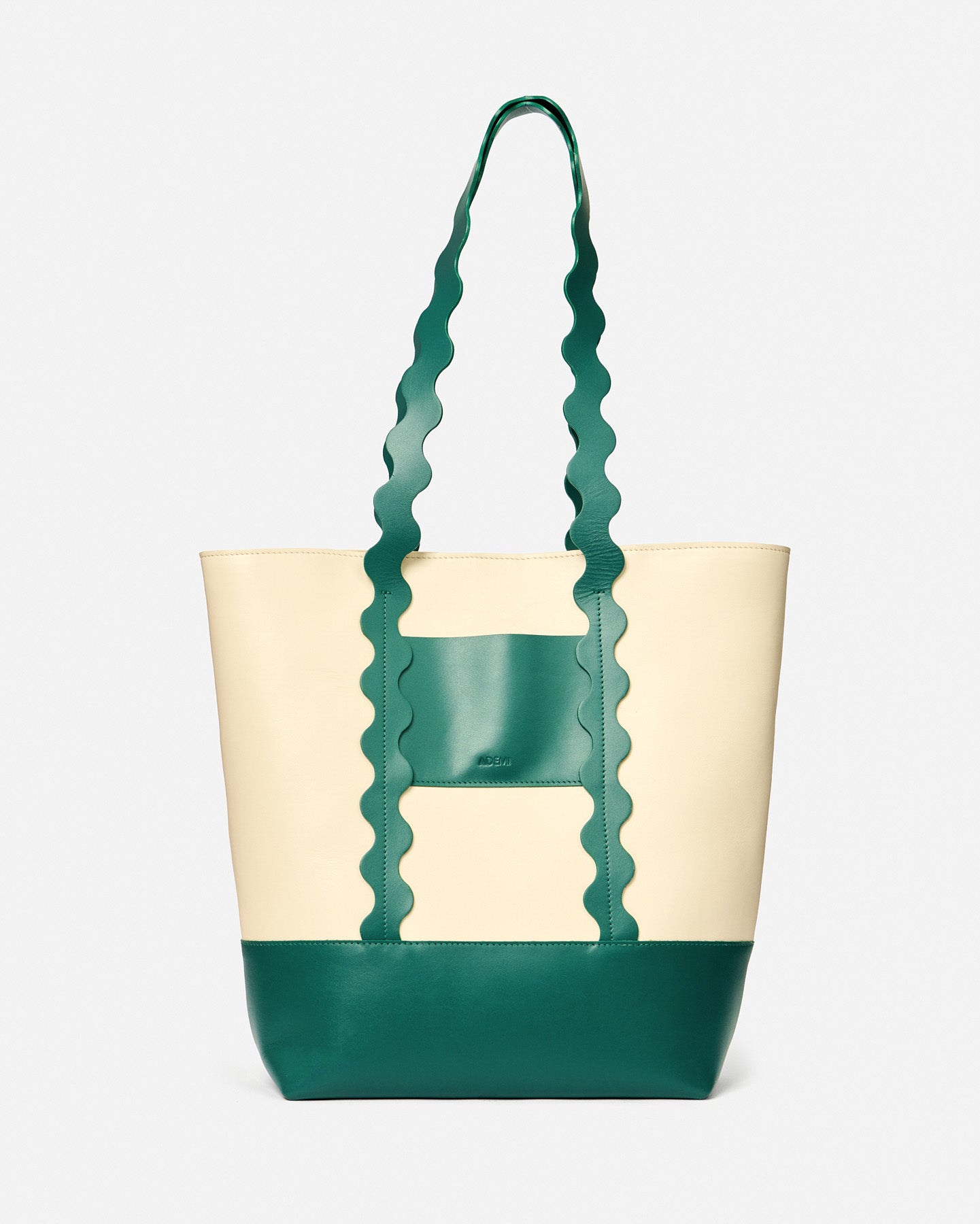 Tennis tote - cream + green