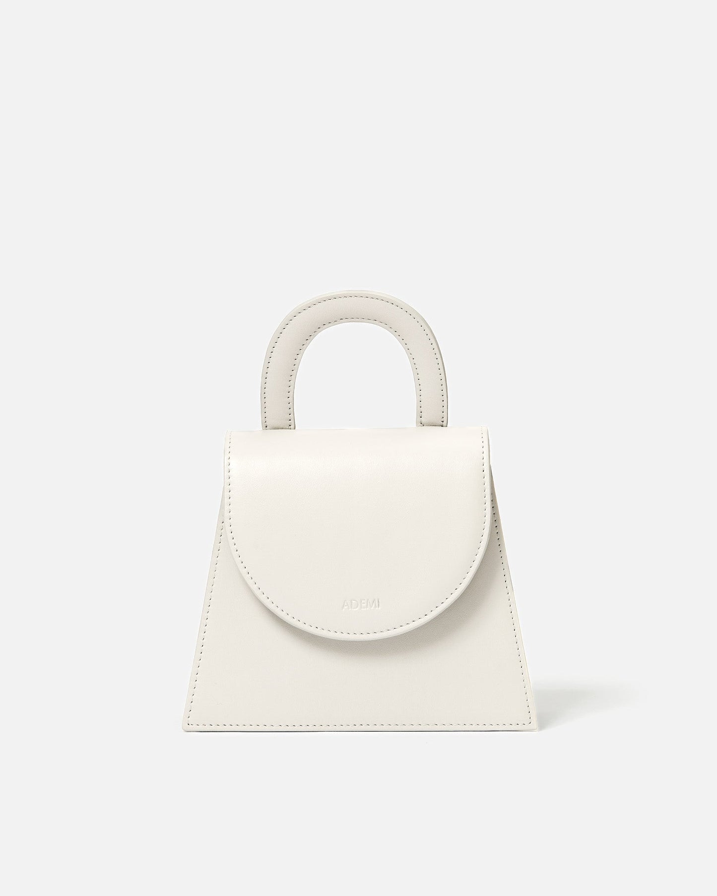 Leather handle bag - off-white