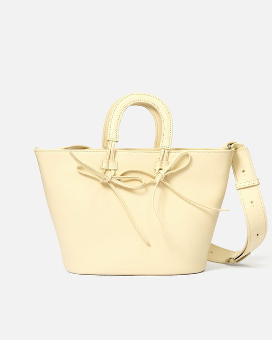 Basket bow bag - butter yellow