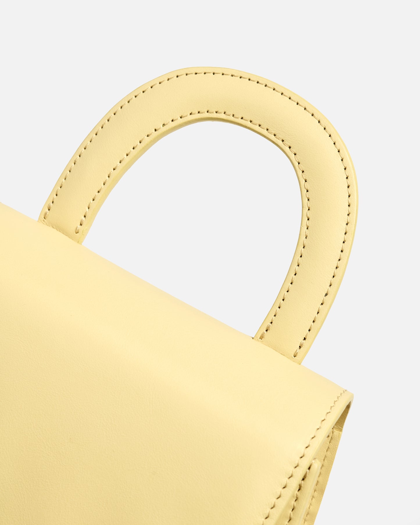 Leather handle bag - yellow apple