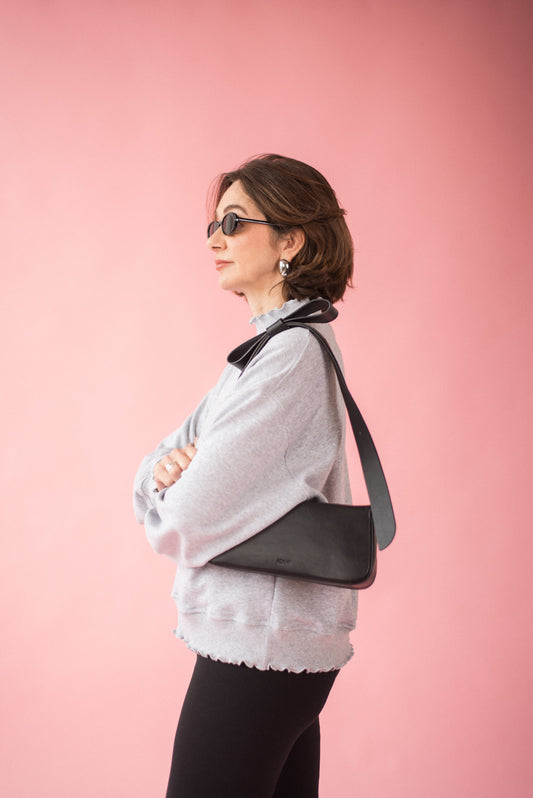 Bow shoulder bag - black