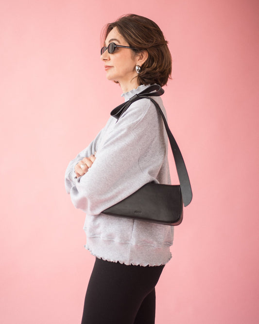 Bow shoulder bag - black