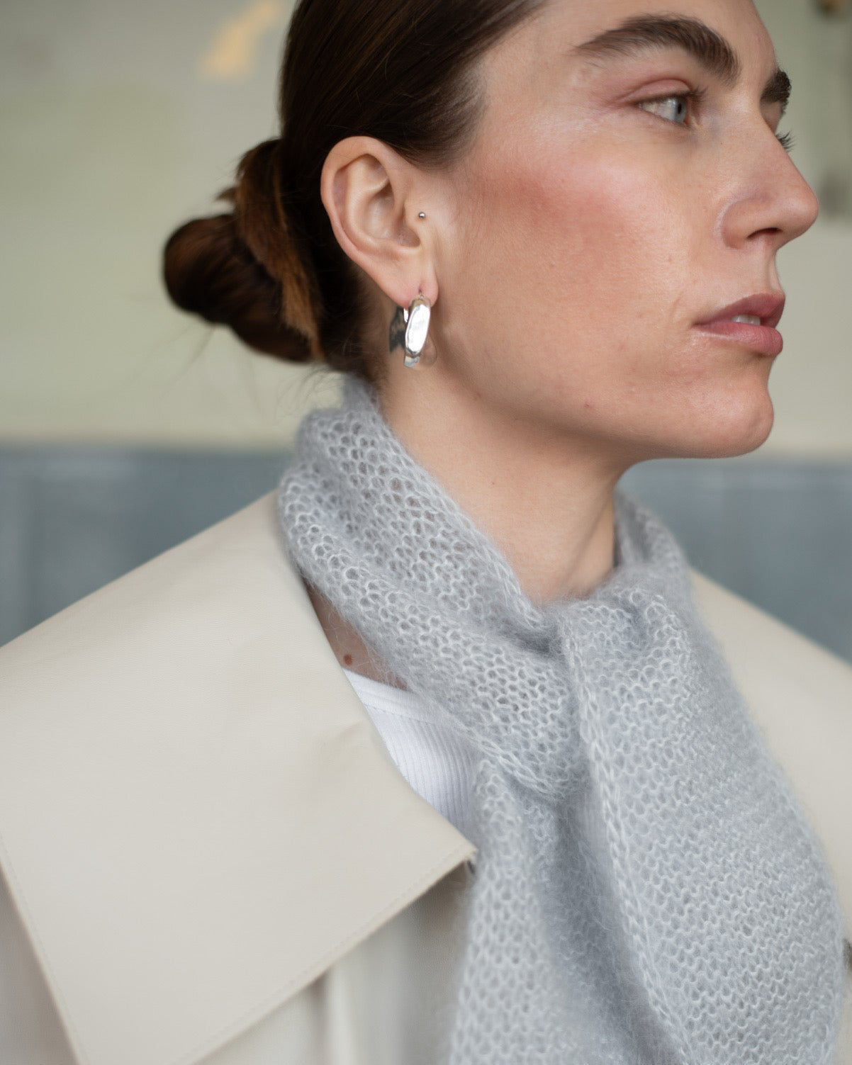 Tie mohair scarf