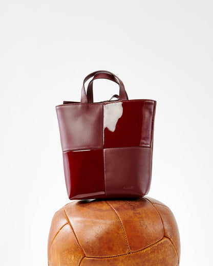 Mini Tennis tote - checked - checked wine