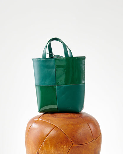 Mini Tennis tote - checked - checked green