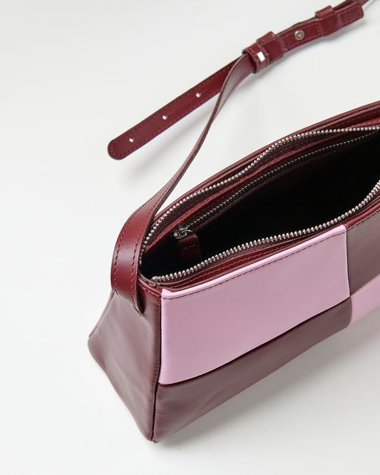 Runner bag - checked - checked wine + mauve