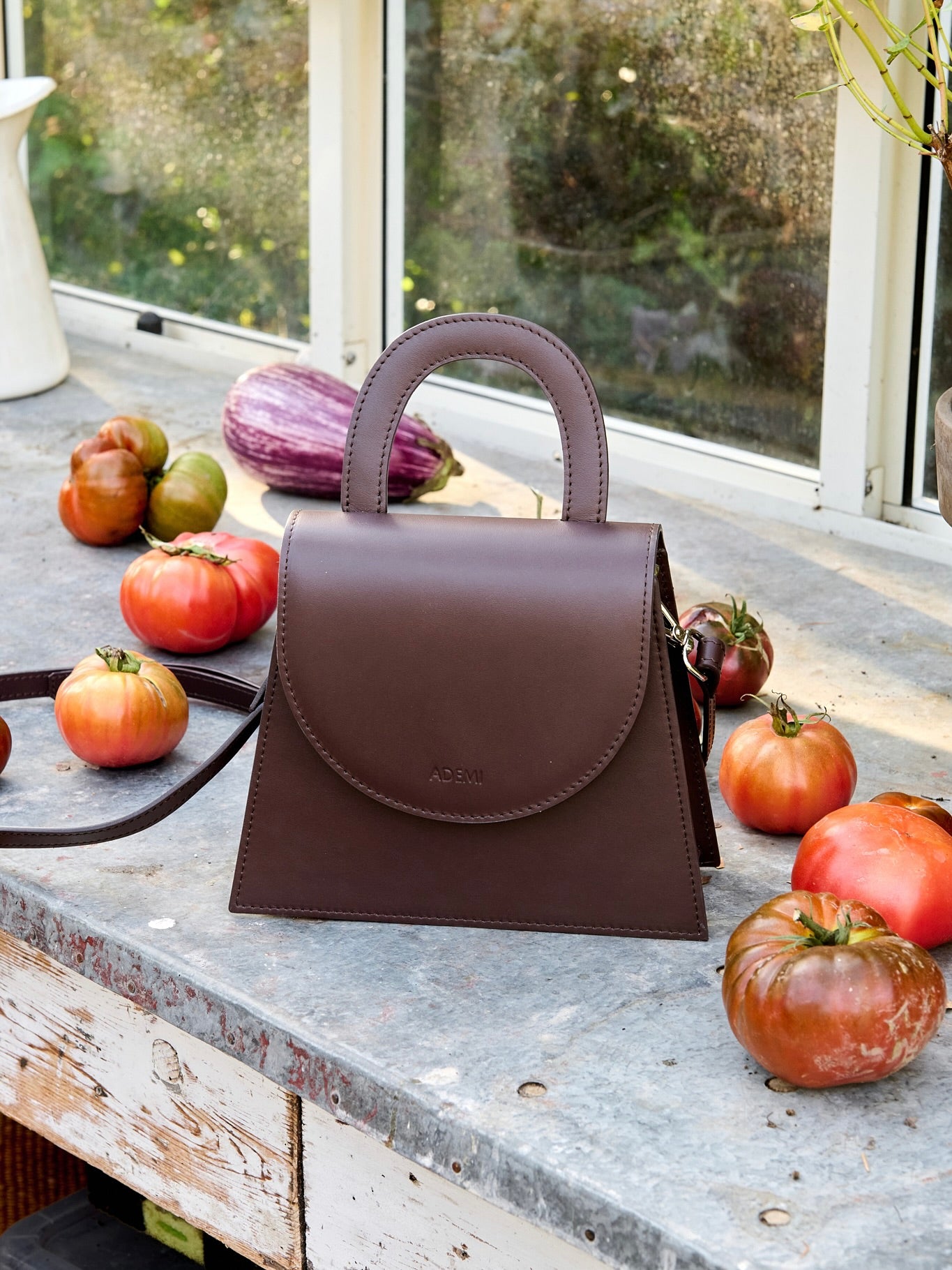 Leather handle bag
