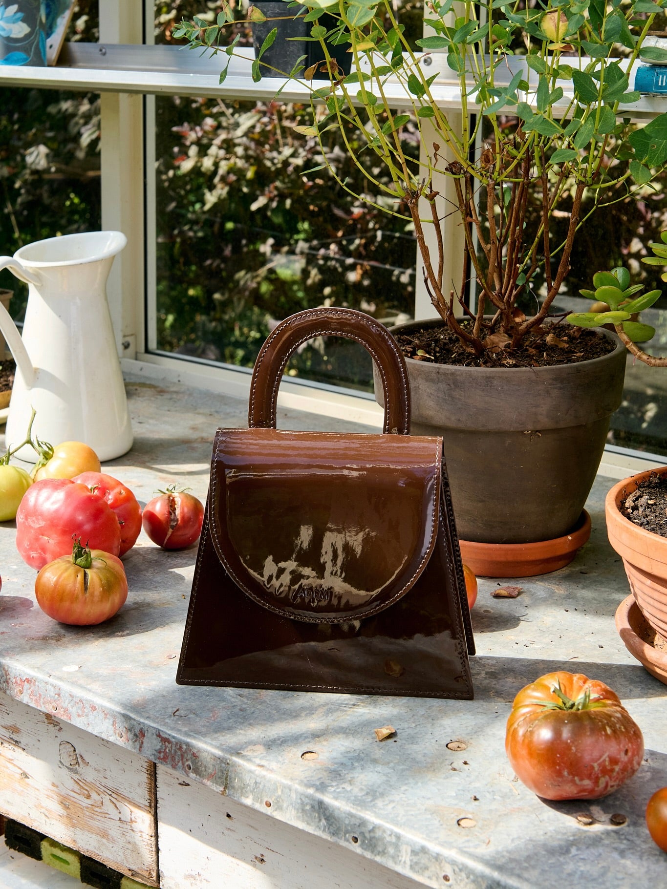 Leather handle bag