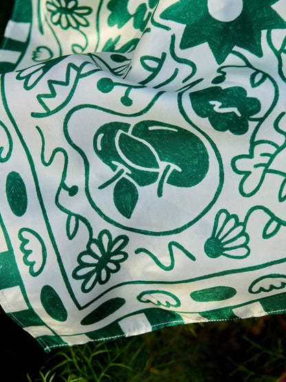 Hedvábný šátek Kořeny Ze-Mě