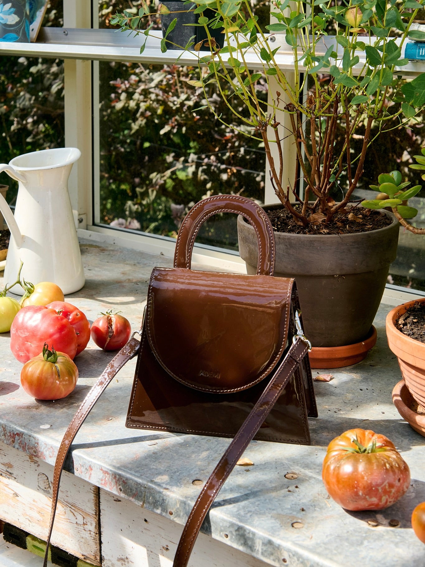 Leather handle bag