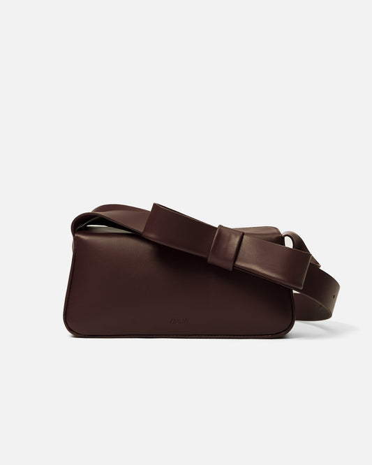 Bow shoulder bag - coffee