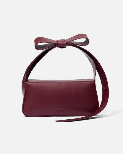 Bow shoulder bag - red wine