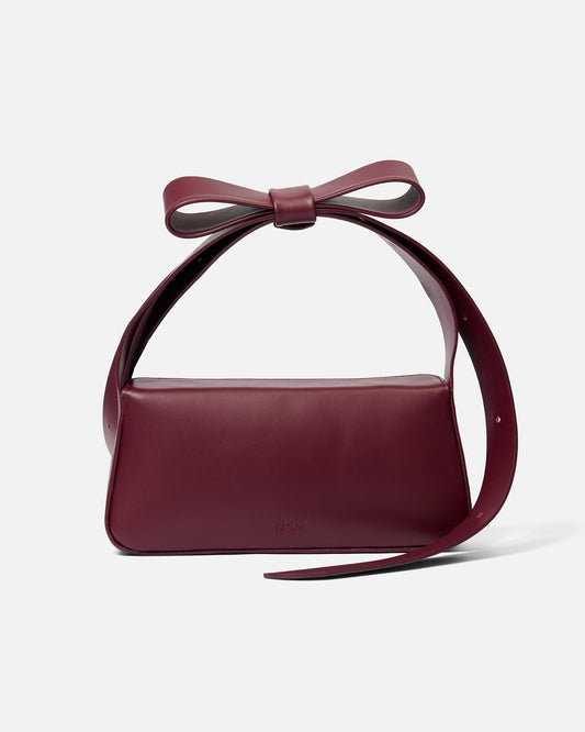 Bow shoulder bag - red wine