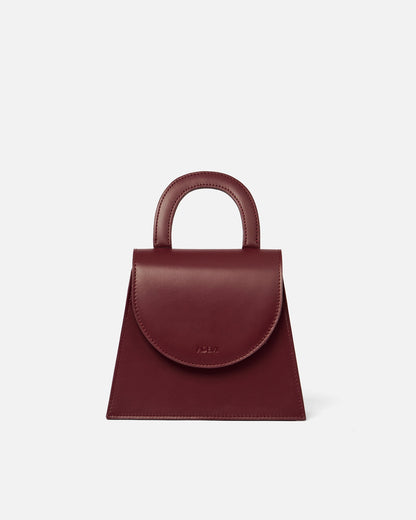 Leather handle bag - red wine