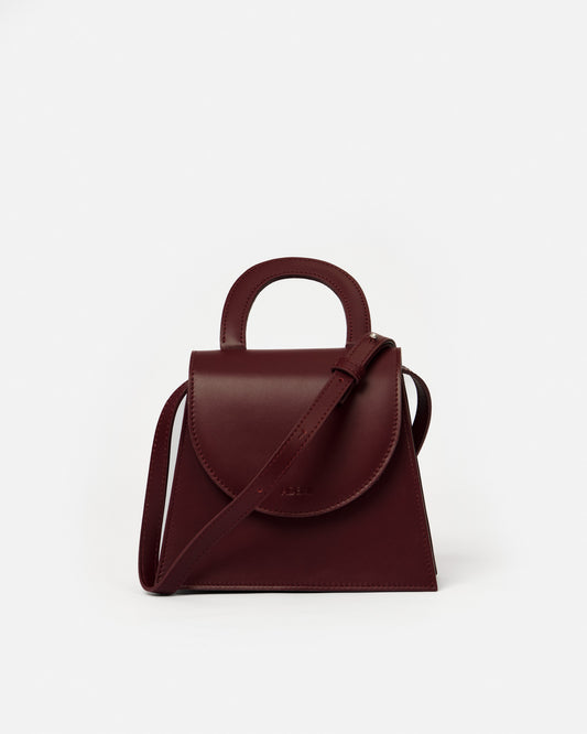 Leather handle bag - red wine