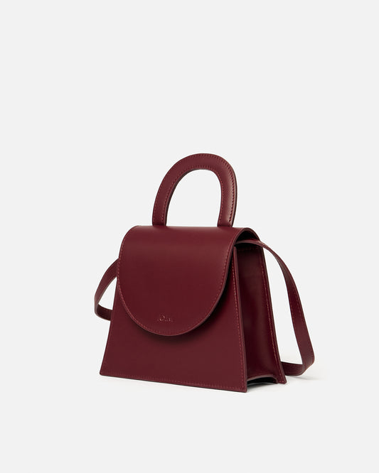 Leather handle bag - red wine