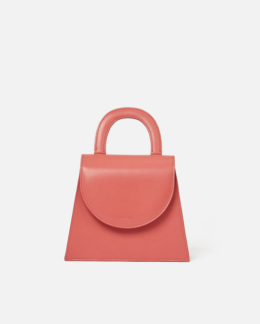 Leather handle bag - nectarine
