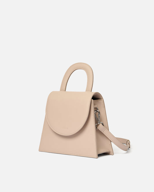 Leather handle bag - sand