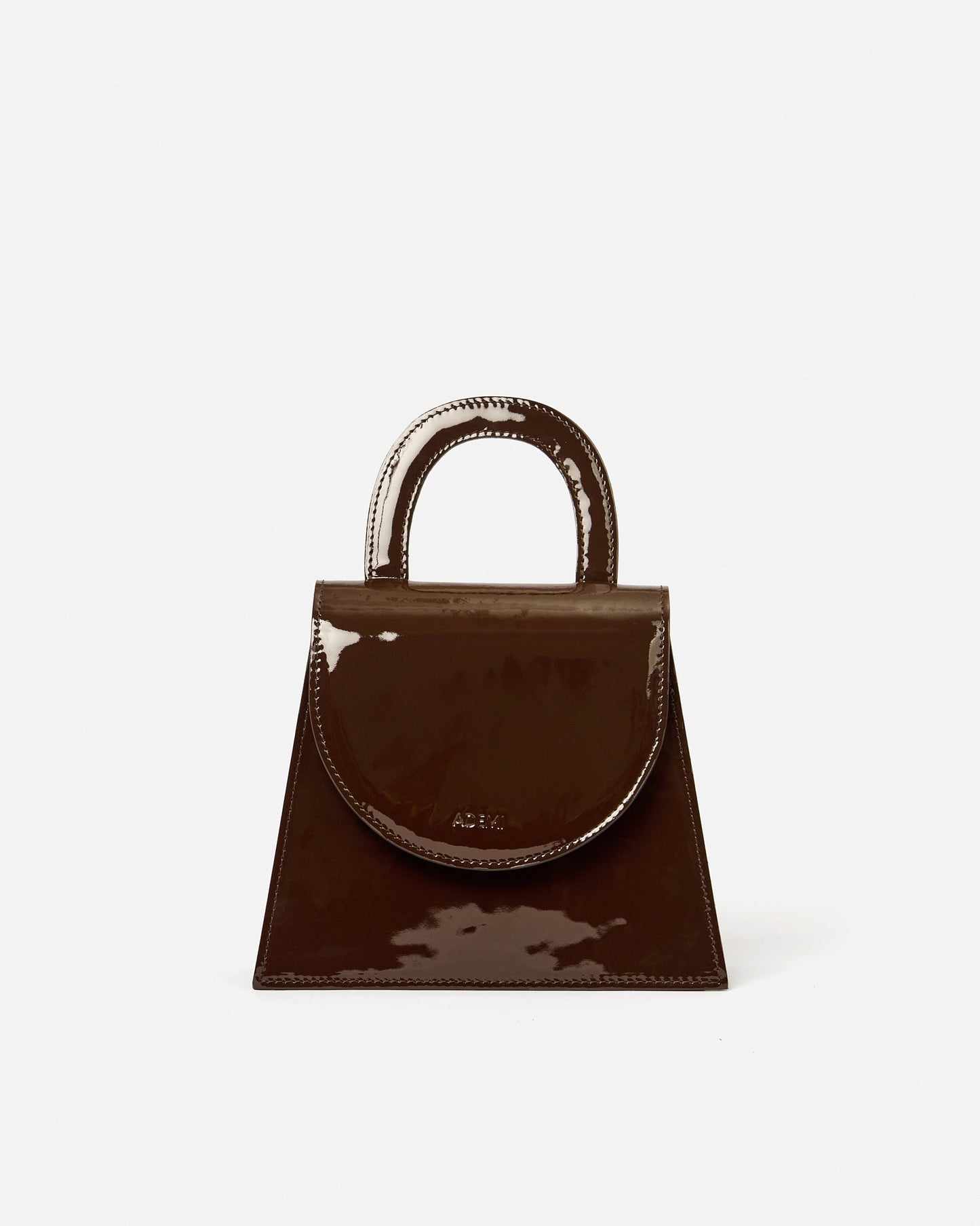 Leather handle bag - chocolate