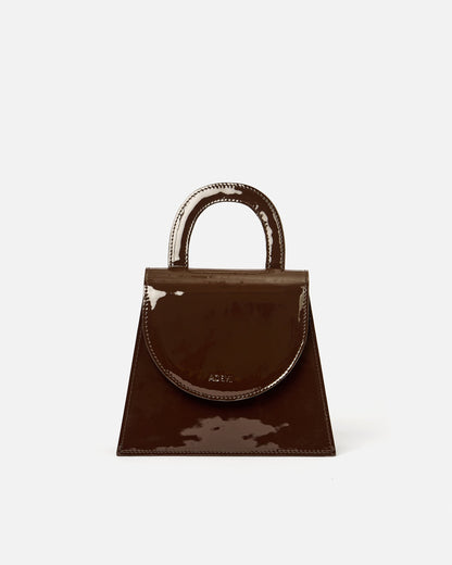 Leather handle bag - chocolate