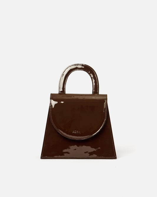 Leather handle bag - chocolate