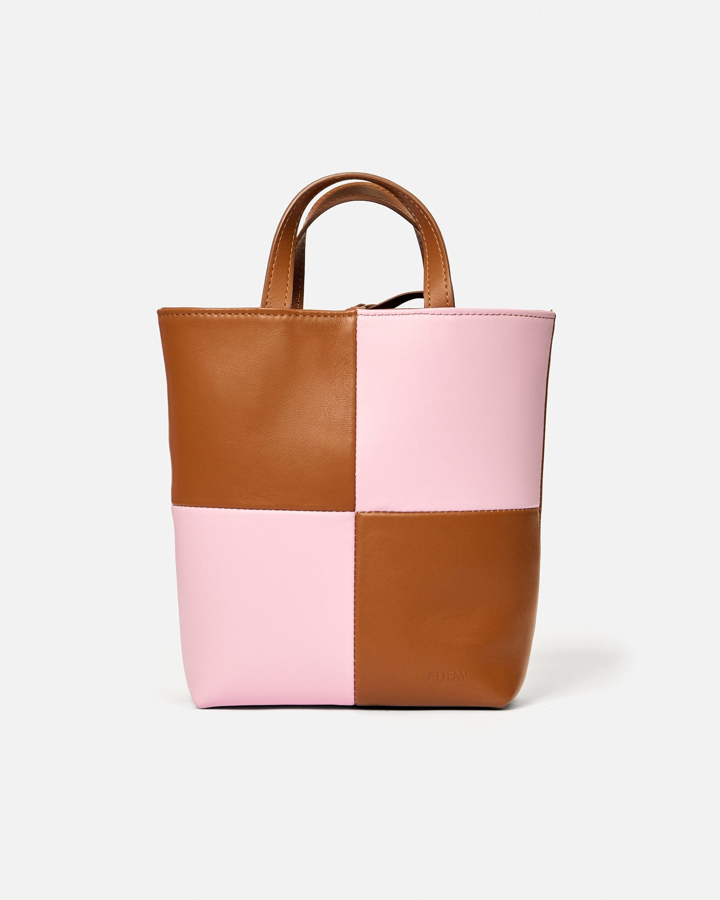 Mini Tennis tote - checked - checked cake + mauve