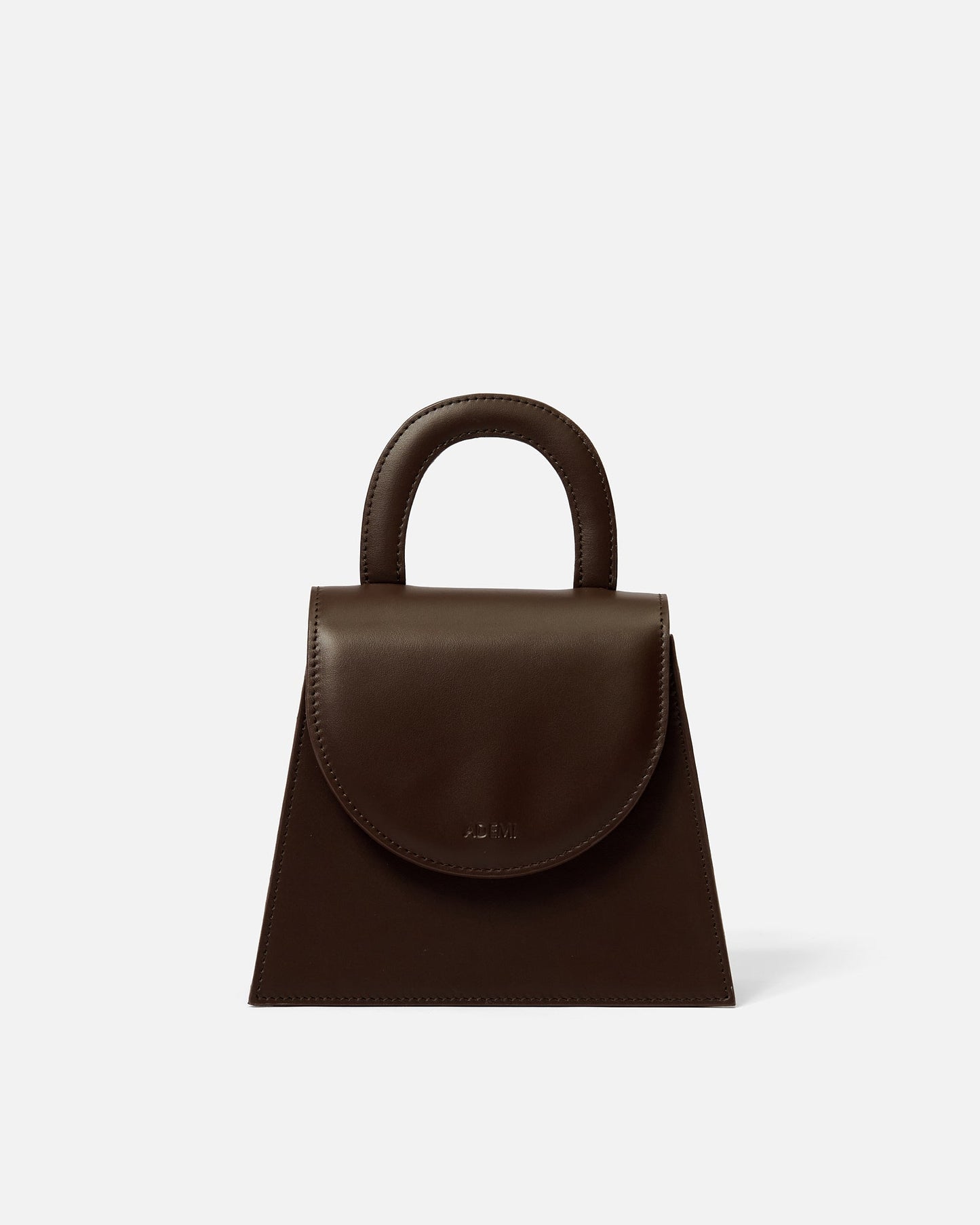 Leather handle bag - coffee