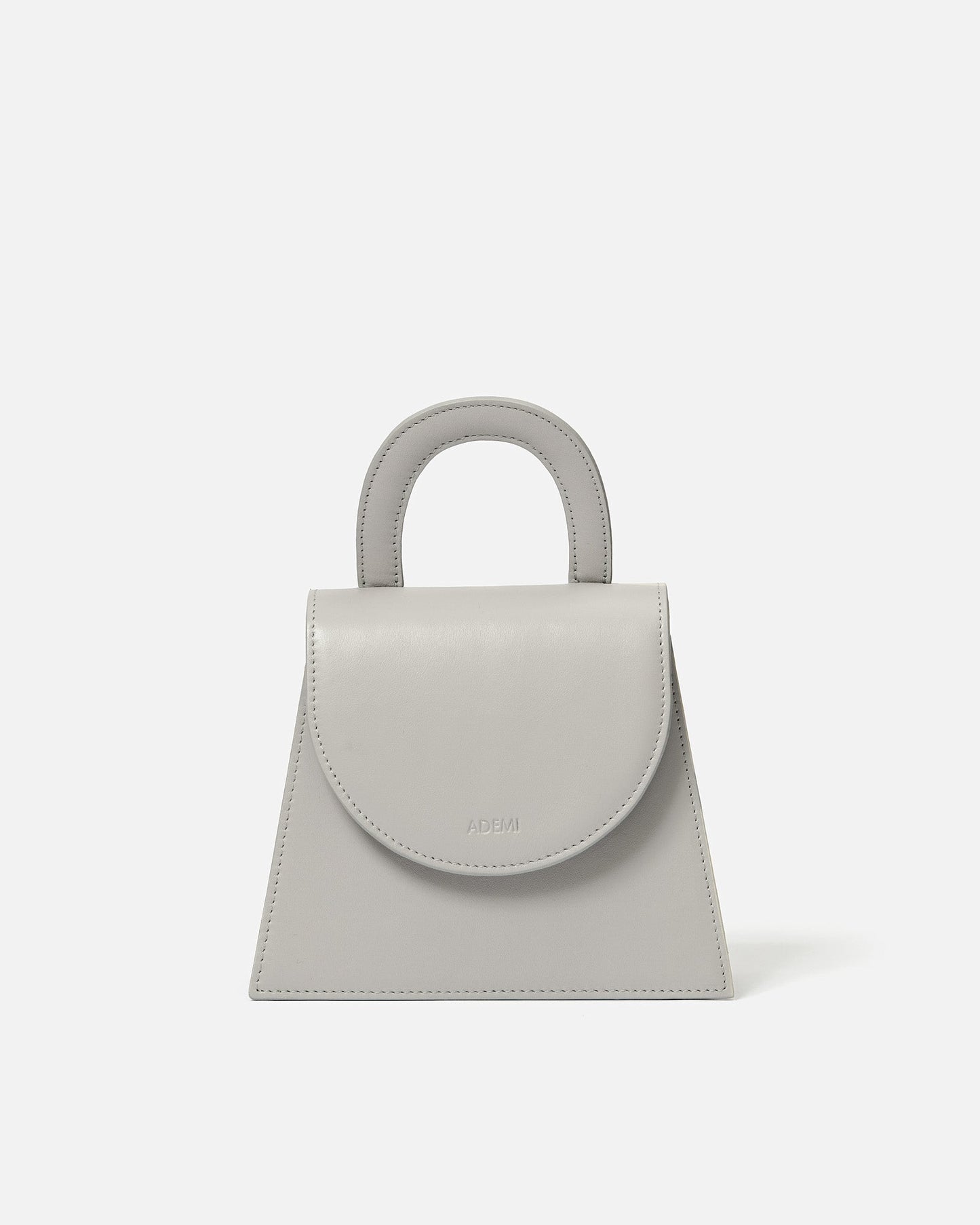 Leather handle bag - pearl grey