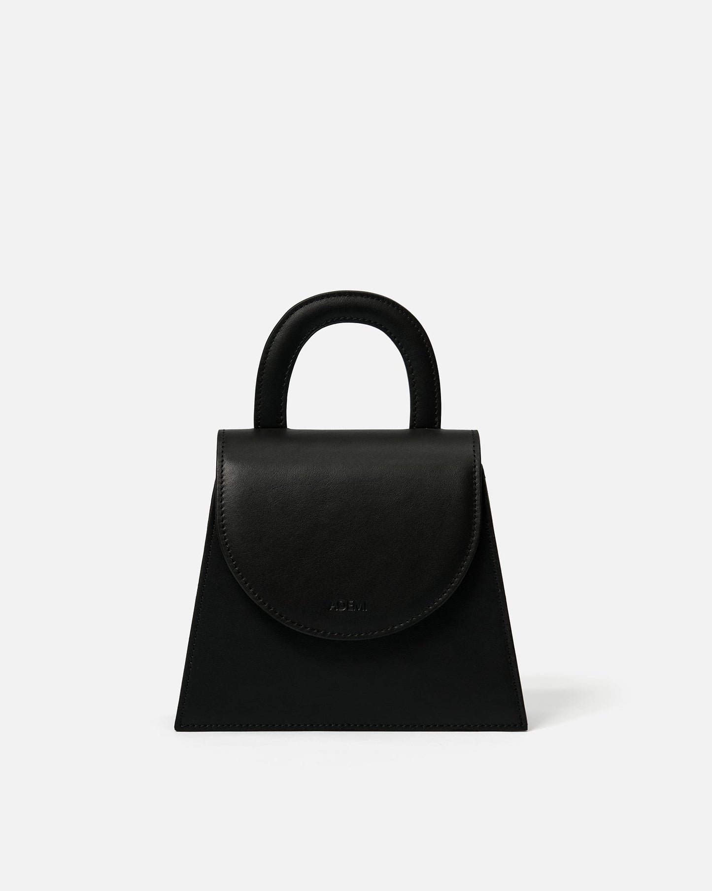 Leather handle bag - black