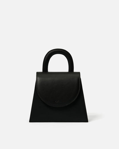 Leather handle bag - black