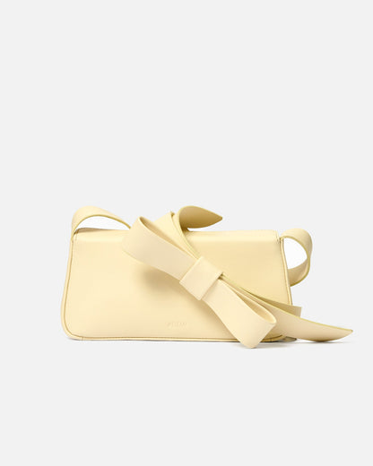 Bow shoulder bag - butter yellow