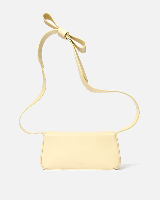 Bow shoulder bag - butter yellow