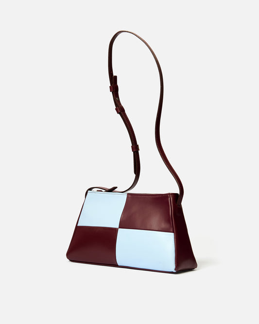 Runner bag - checked - checked blue + wine