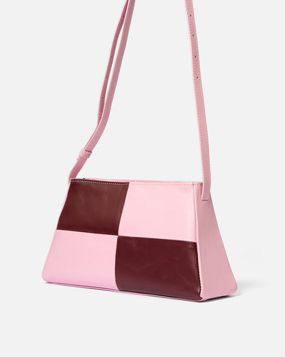 Runner bag - checked - checked mauve + wine