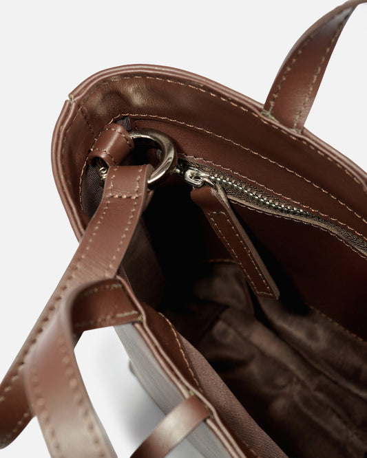 Mini Tennis tote - coffee