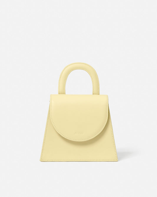 Leather handle bag - butter yellow