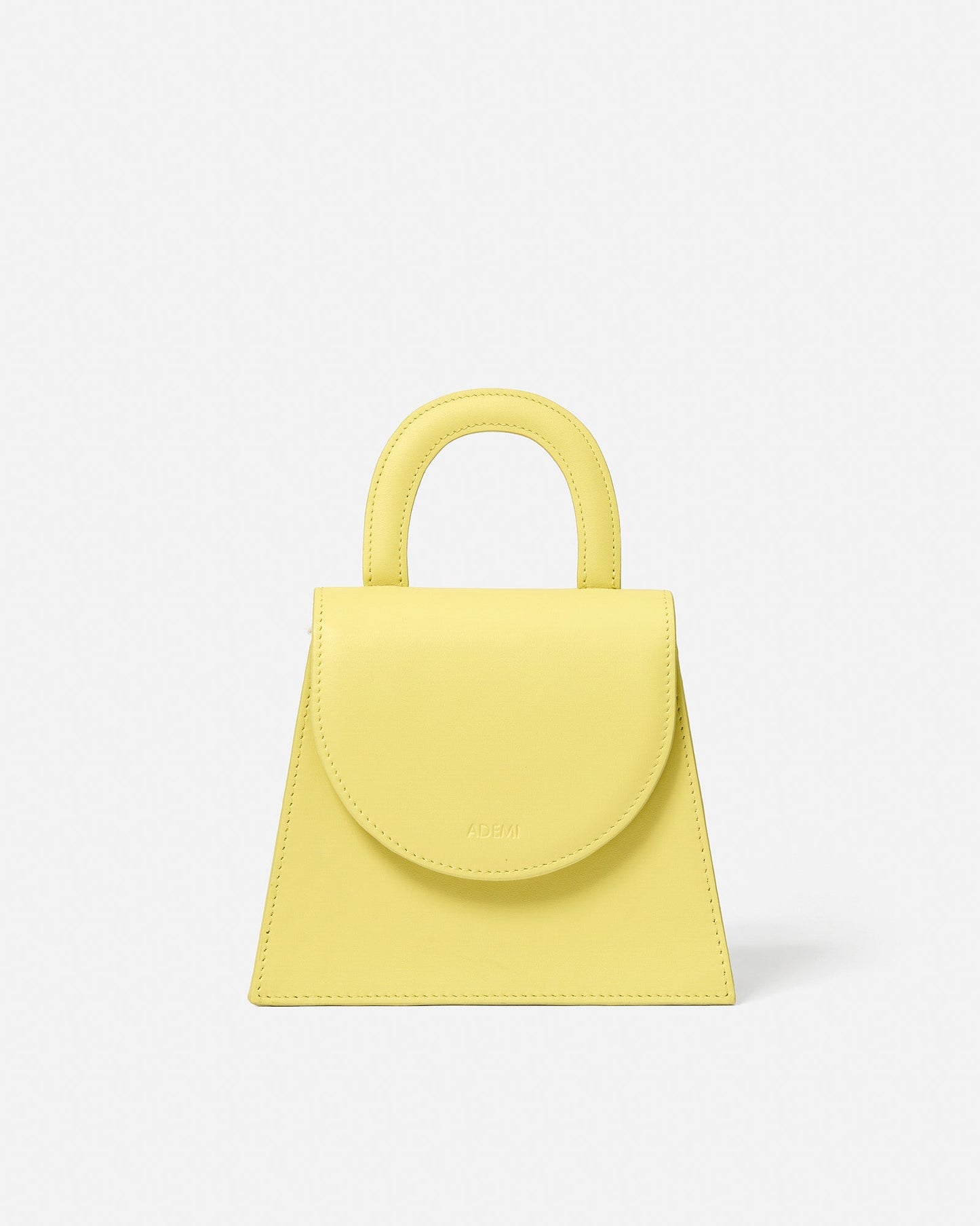 Leather handle bag - yellow apple
