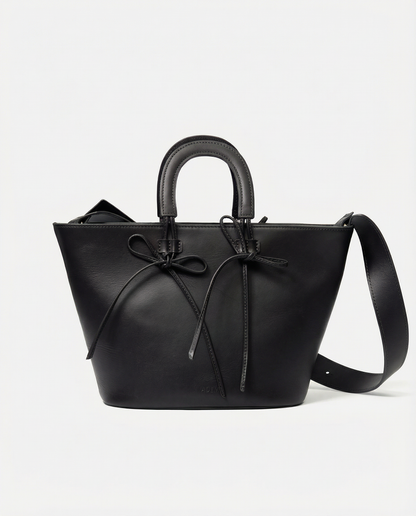 Basket bow bag - black