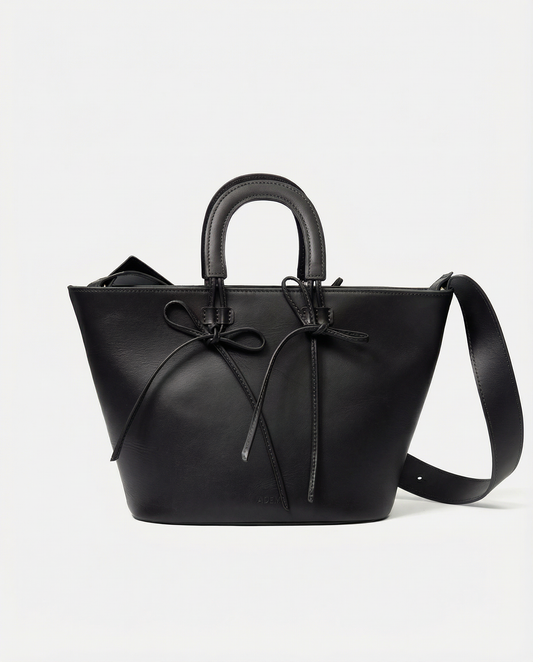 Basket bow bag - black
