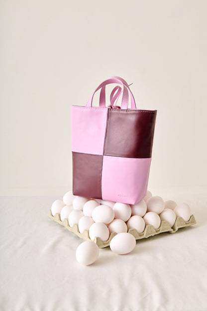 checked wine + mauve